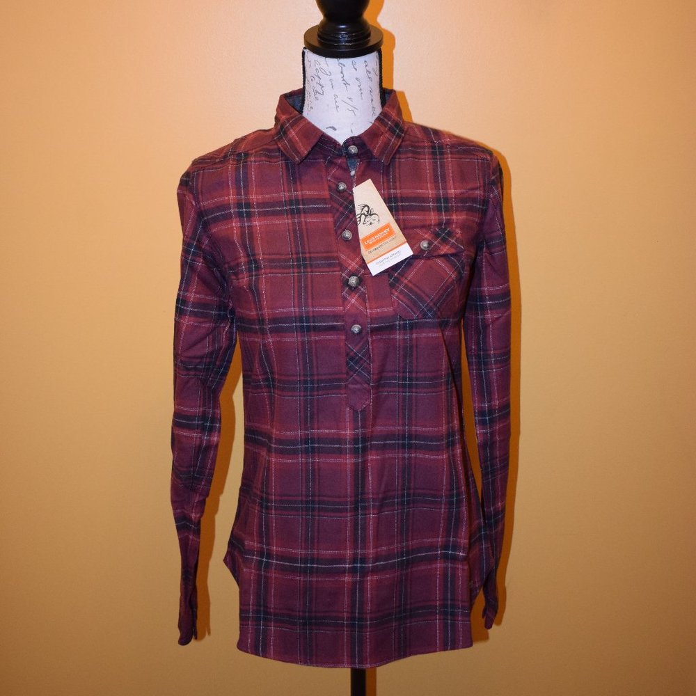 Legendary Whitetails Plaid half button flannel shirt XS